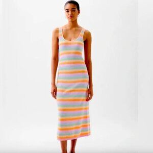 Gap Pastel Rainbow Linen-blend Sweater Dress